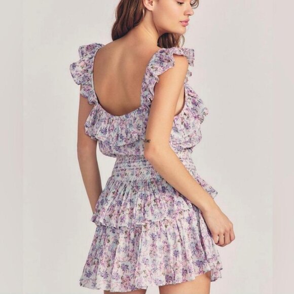 LoveShackFancy Shanely Ruffled Mini Dress - Picture 2 of 15